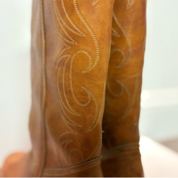 Dingo Leather Womens Cowboy Boots sz10N Embroidered Marble Tobacco - Picture 11 of 15
